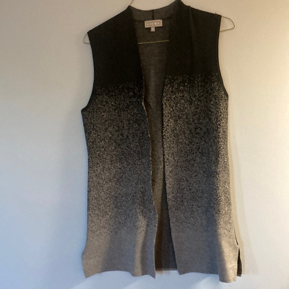 Laura black and gray sweater vest - Picture 1 of 5